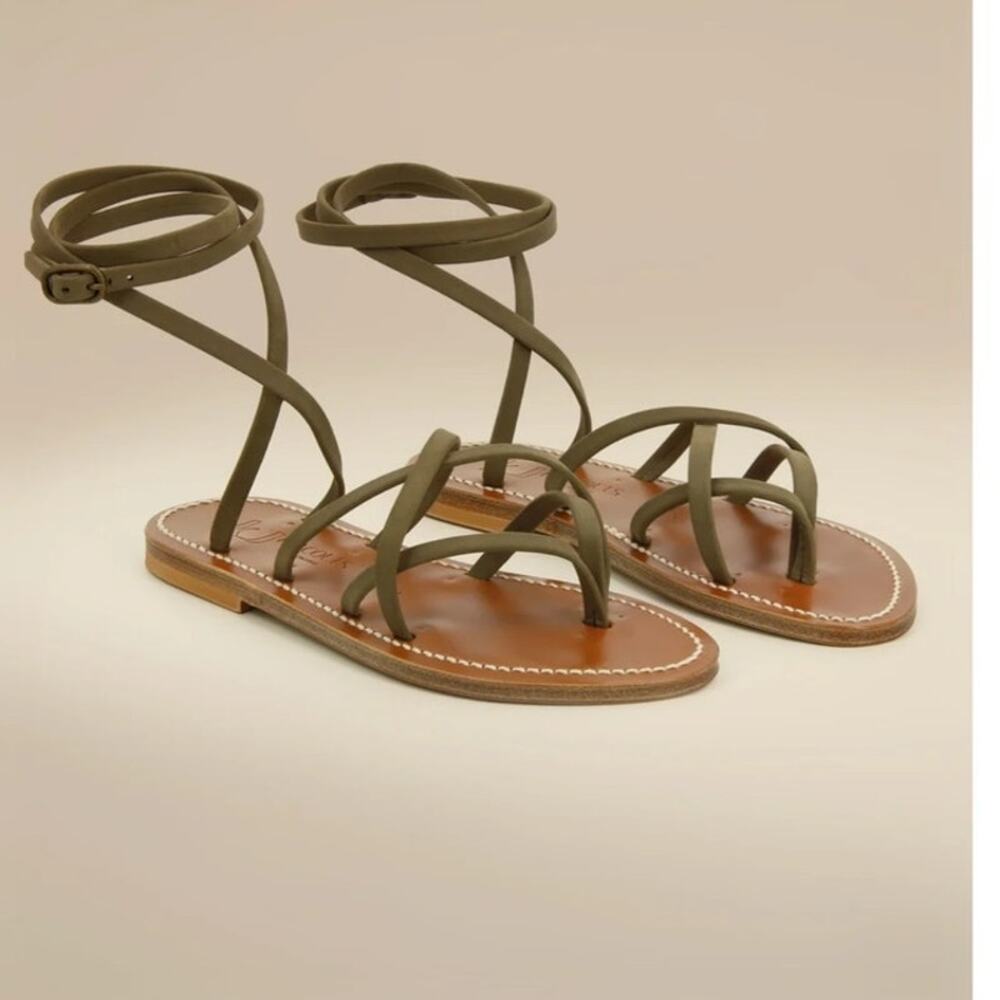 KJACQUES Zenobie Saint-Tropez Leather Ankle Strap Sandals Size 39/ US 8-8.5